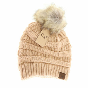 Fur Pom CC Beanie HAT43