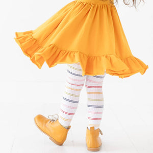 Ribbed Knit Tights - Rainbow Stripe