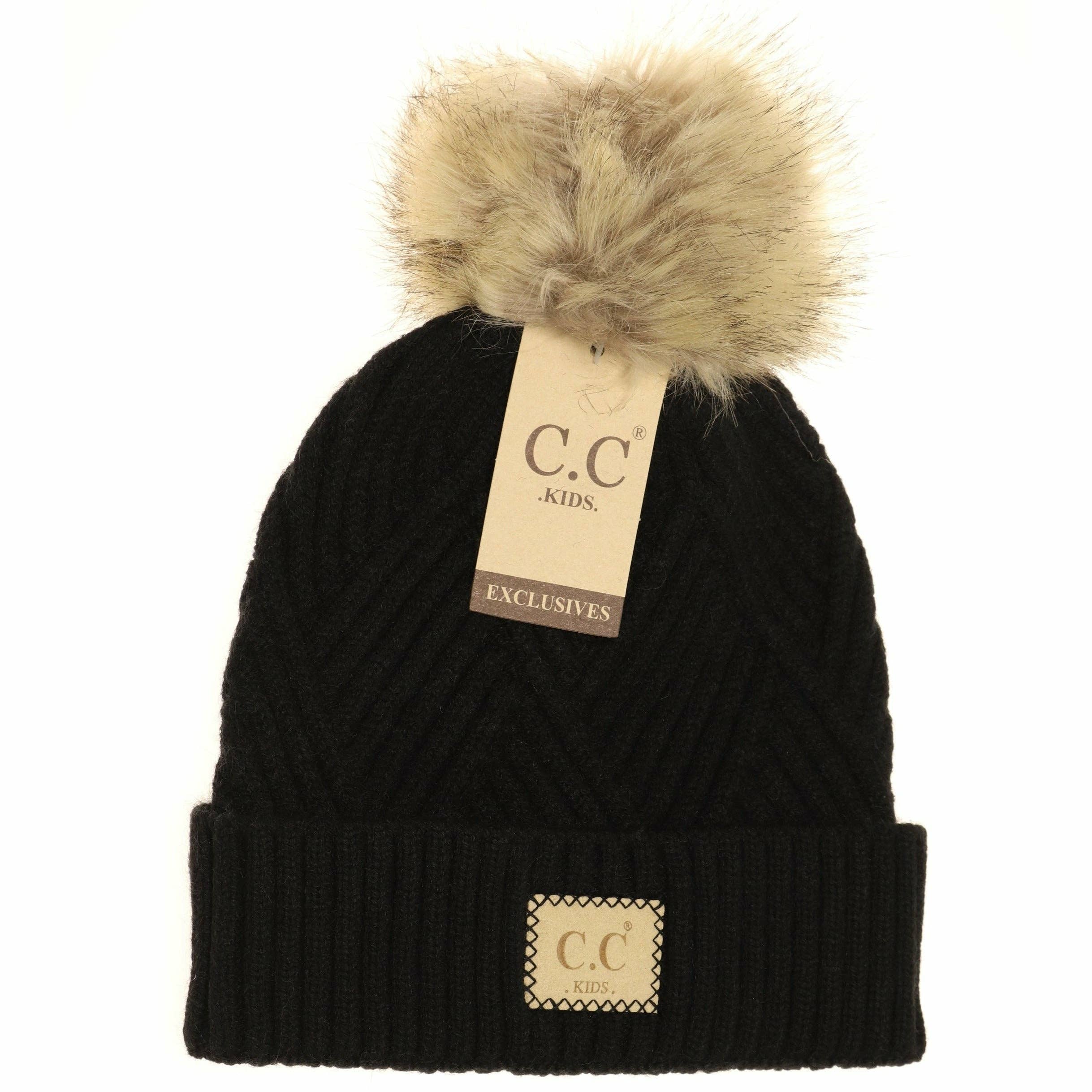 Kids Large Patch Heathered Beanie