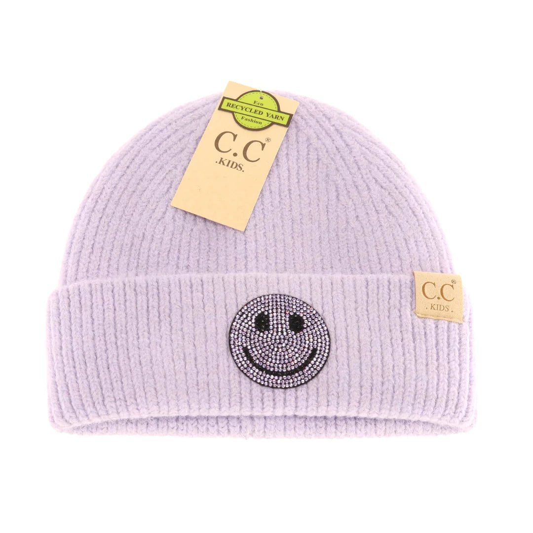 Smiley Rhinestone Beanie
