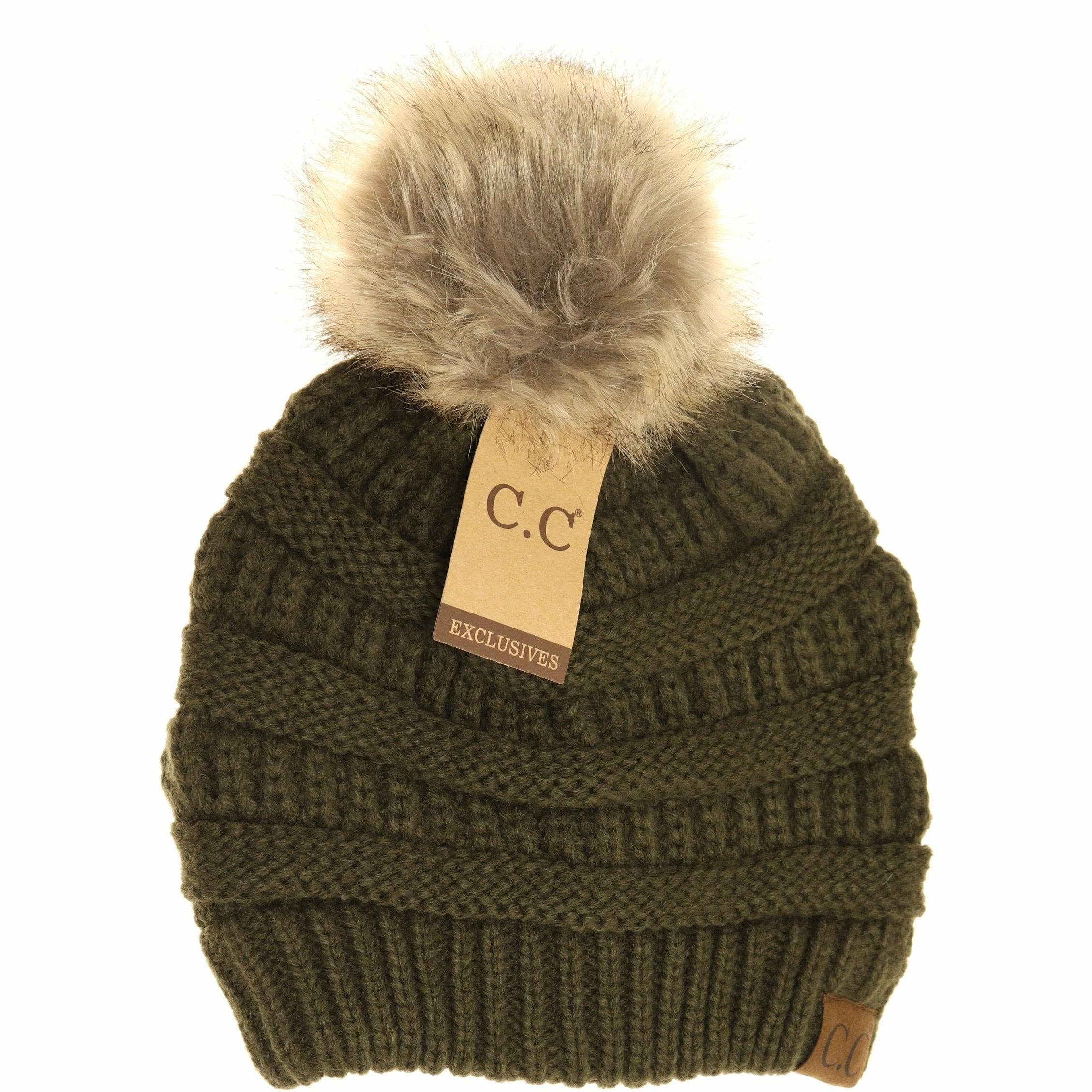 Fur Pom CC Beanie HAT43