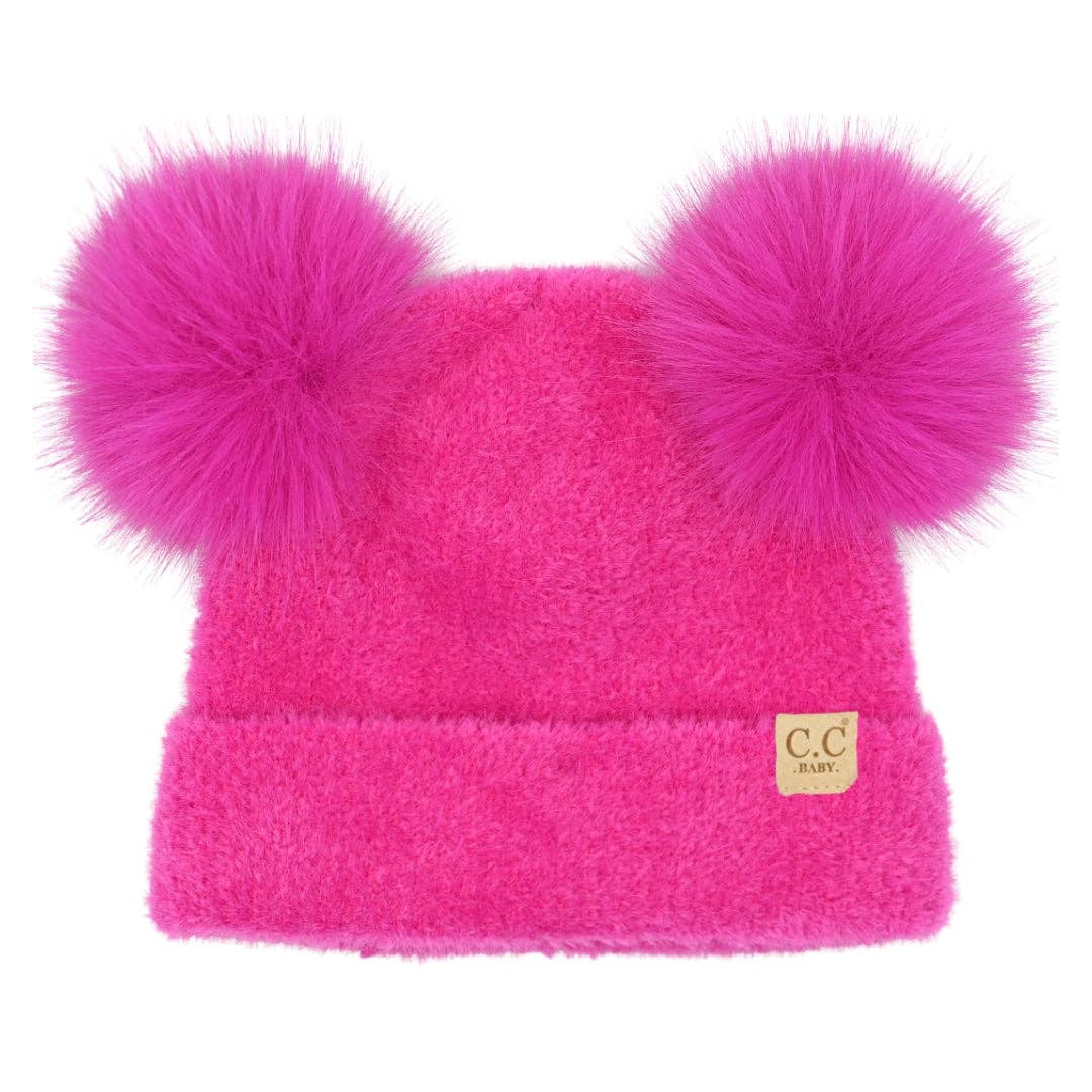BABY C.C Chenille Double Pom Beanie for Kids