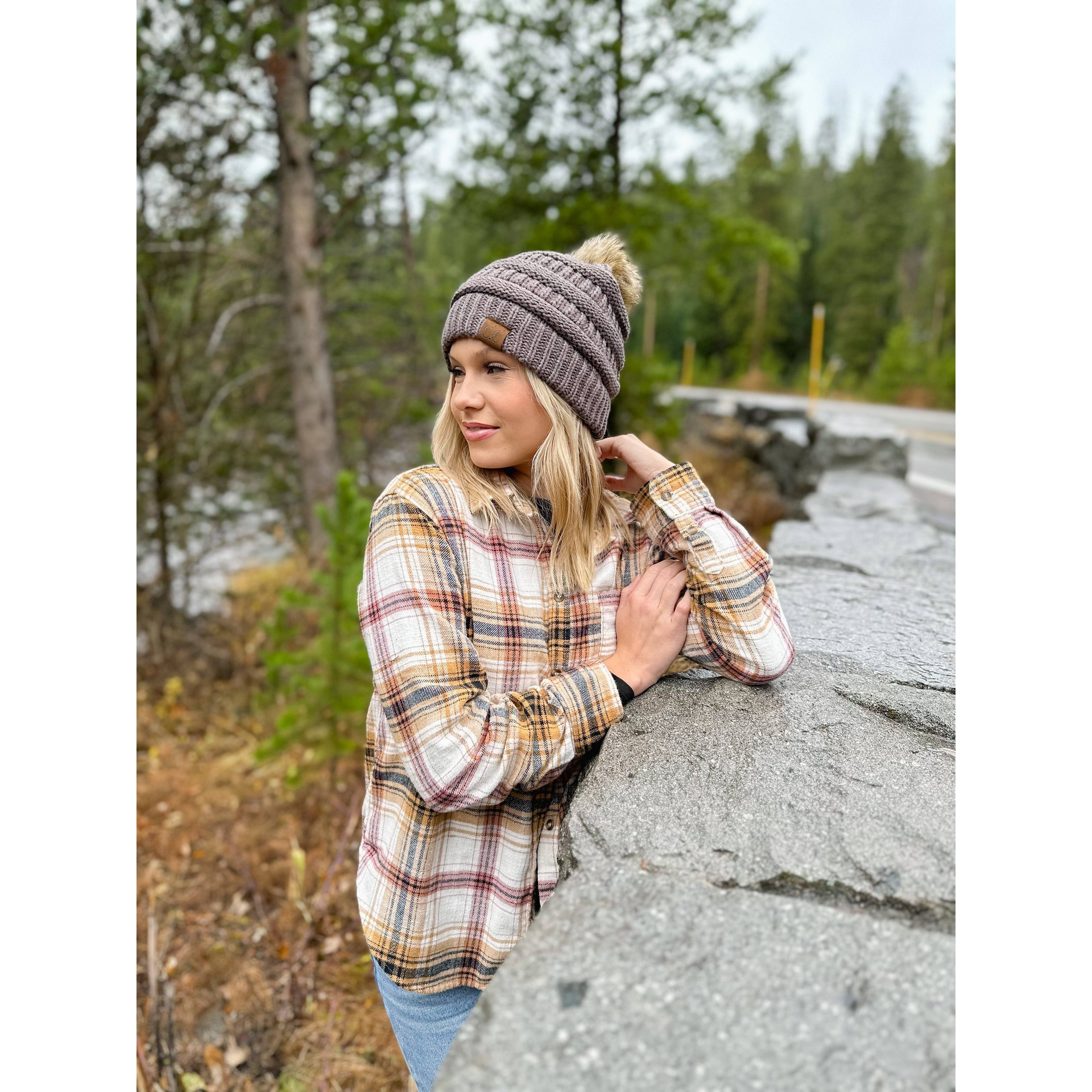 Fur Pom CC Beanie HAT43