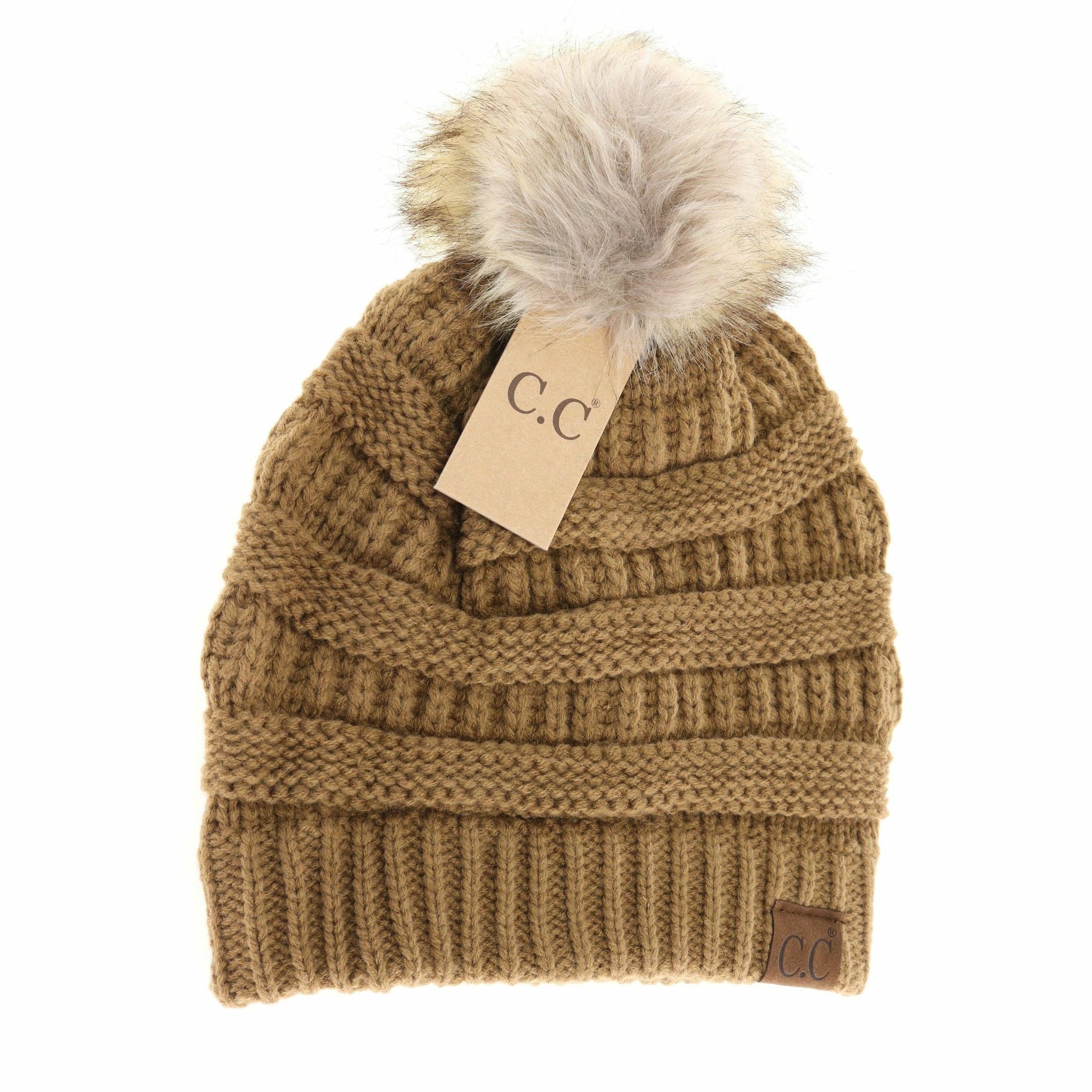 Fur Pom CC Beanie HAT43