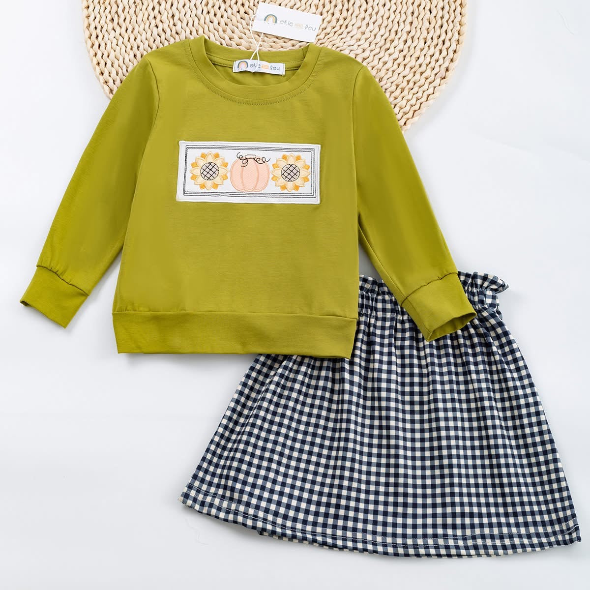 Autumn Plaid Skirt Set