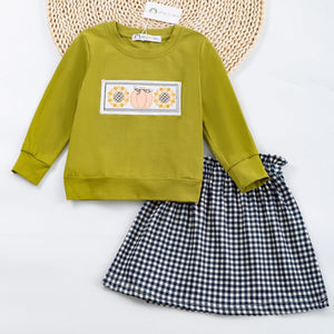 Autumn Plaid Skirt Set