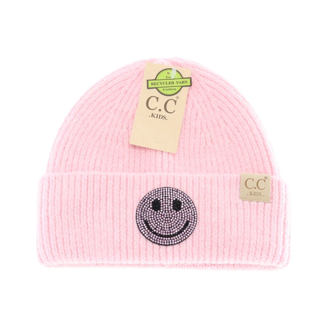 Smiley Rhinestone Beanie