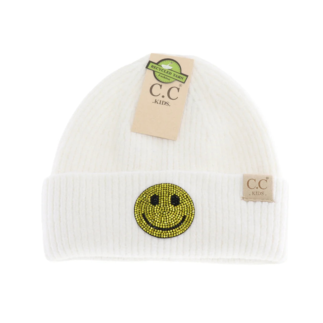 Smiley Rhinestone Beanie