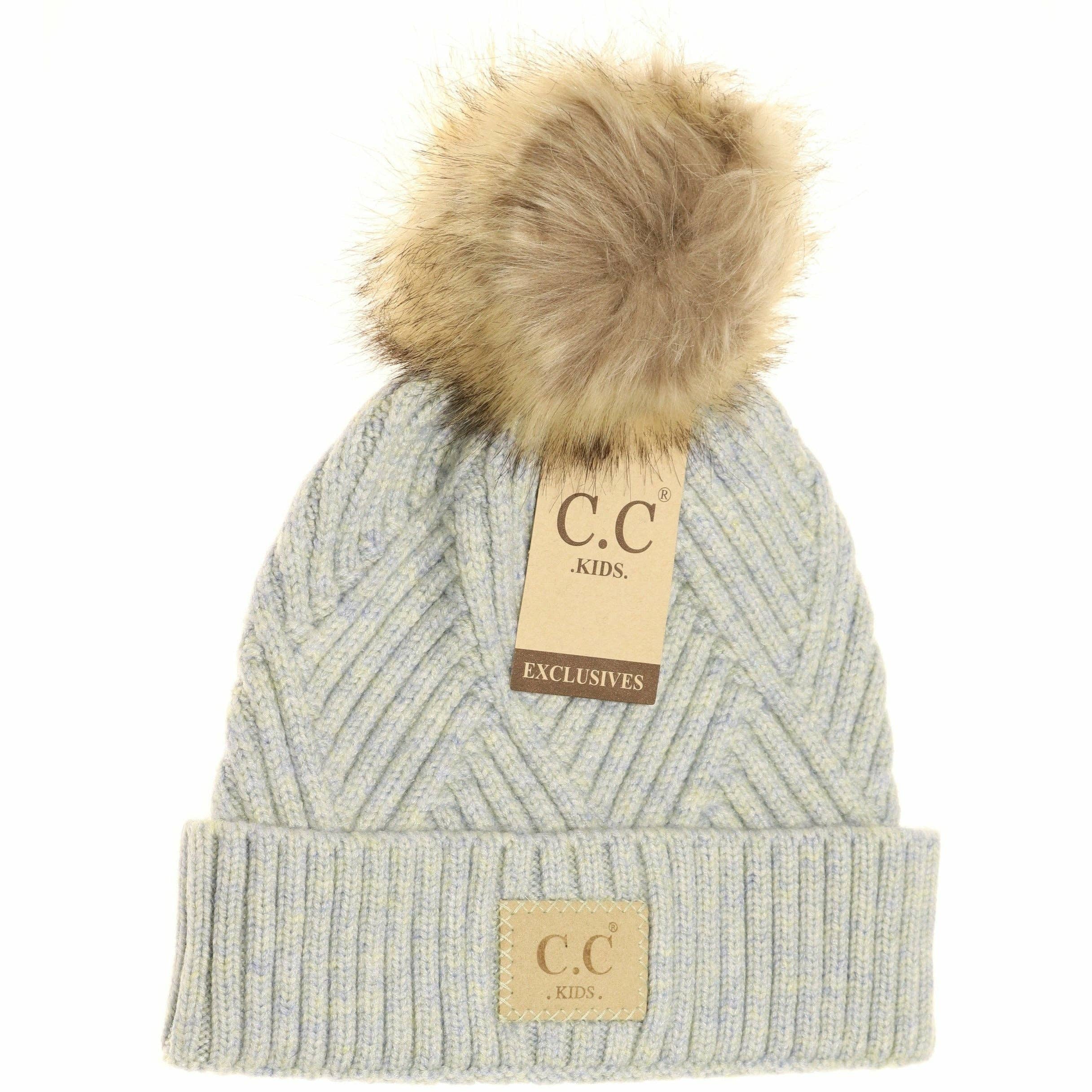 Kids Large Patch Heathered Beanie