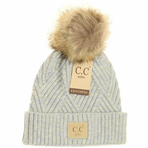 Kids Large Patch Heathered Beanie