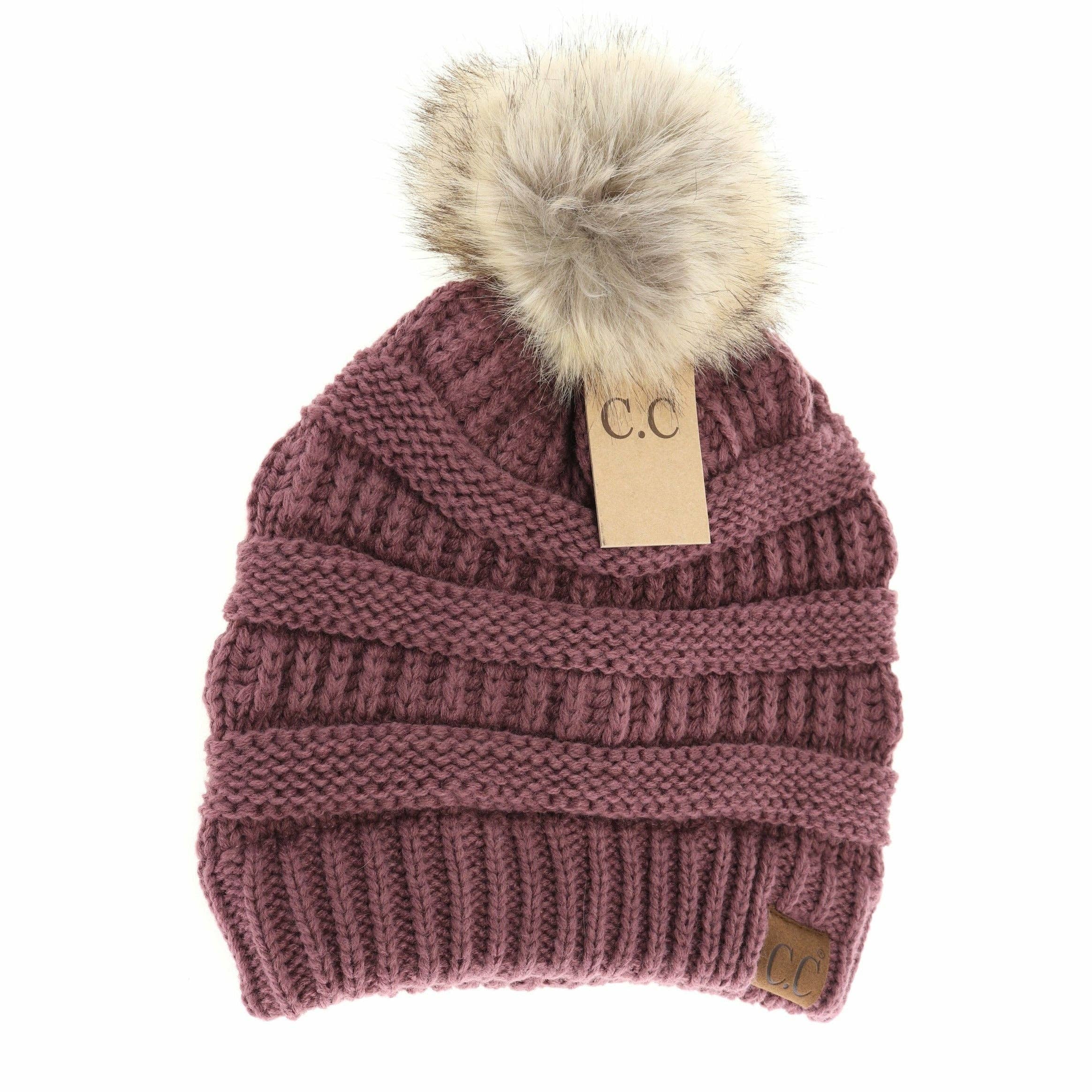 Fur Pom CC Beanie HAT43