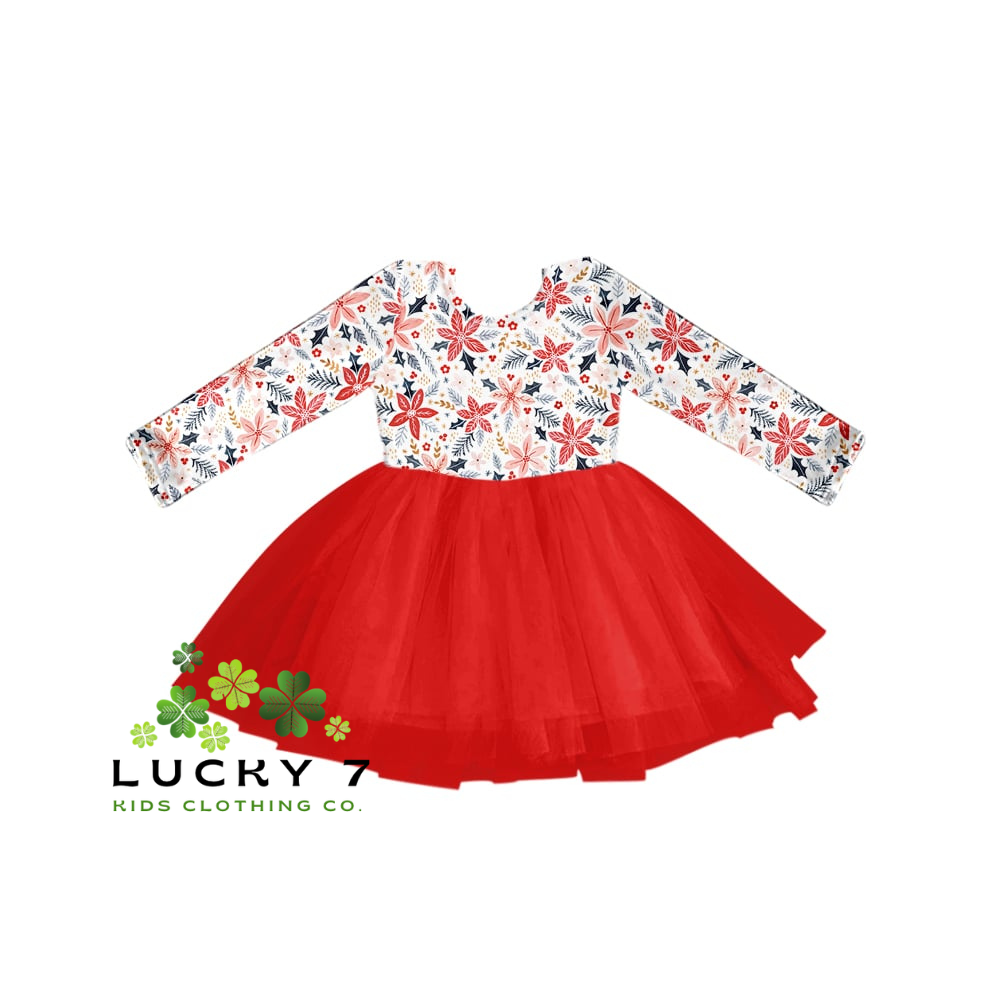 **PREORDER** Christmas Floral Tulle Dress