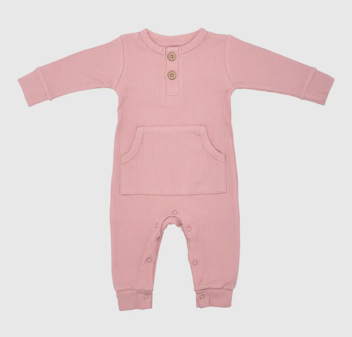 Baby Ribbed Playsuit with Pocket