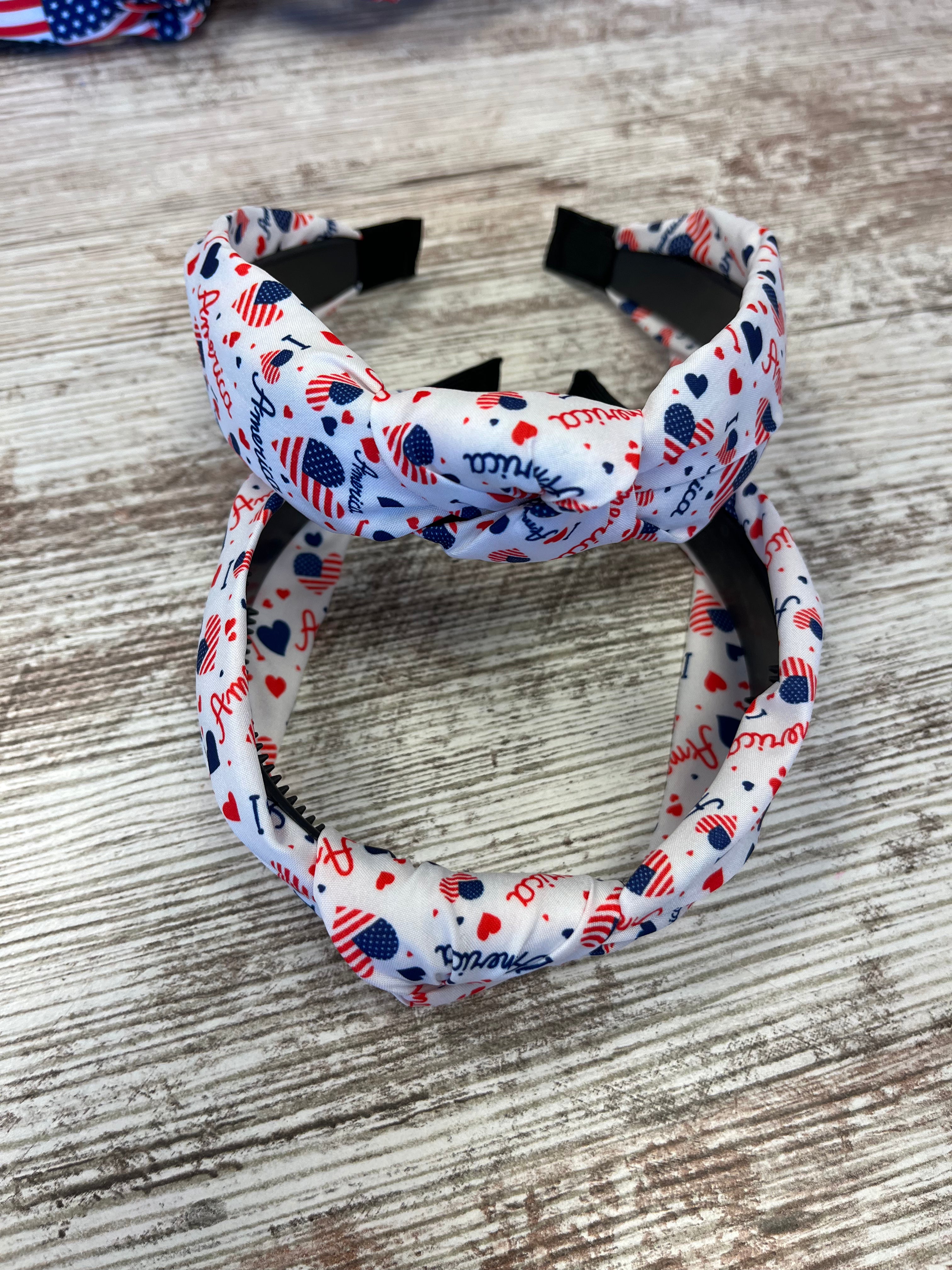 USA Flag American Patriotic Twisted  Headband