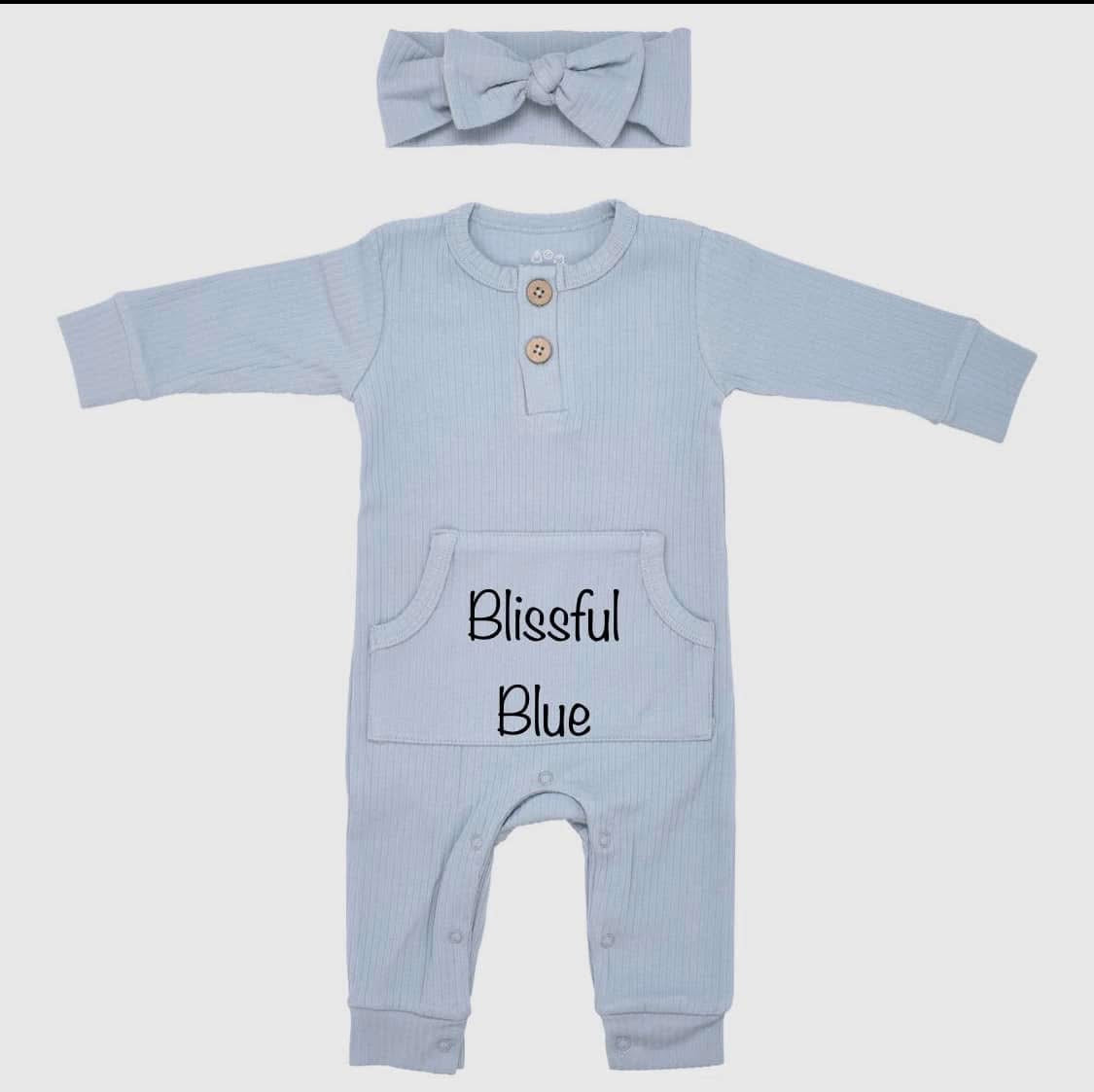 Baby Ribbed Pocket Playsuit with BOW