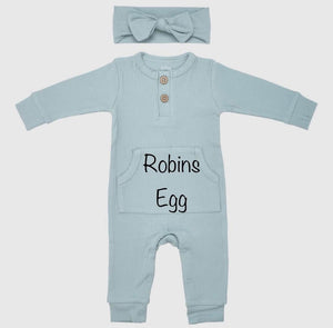 Baby Ribbed Pocket Playsuit with BOW