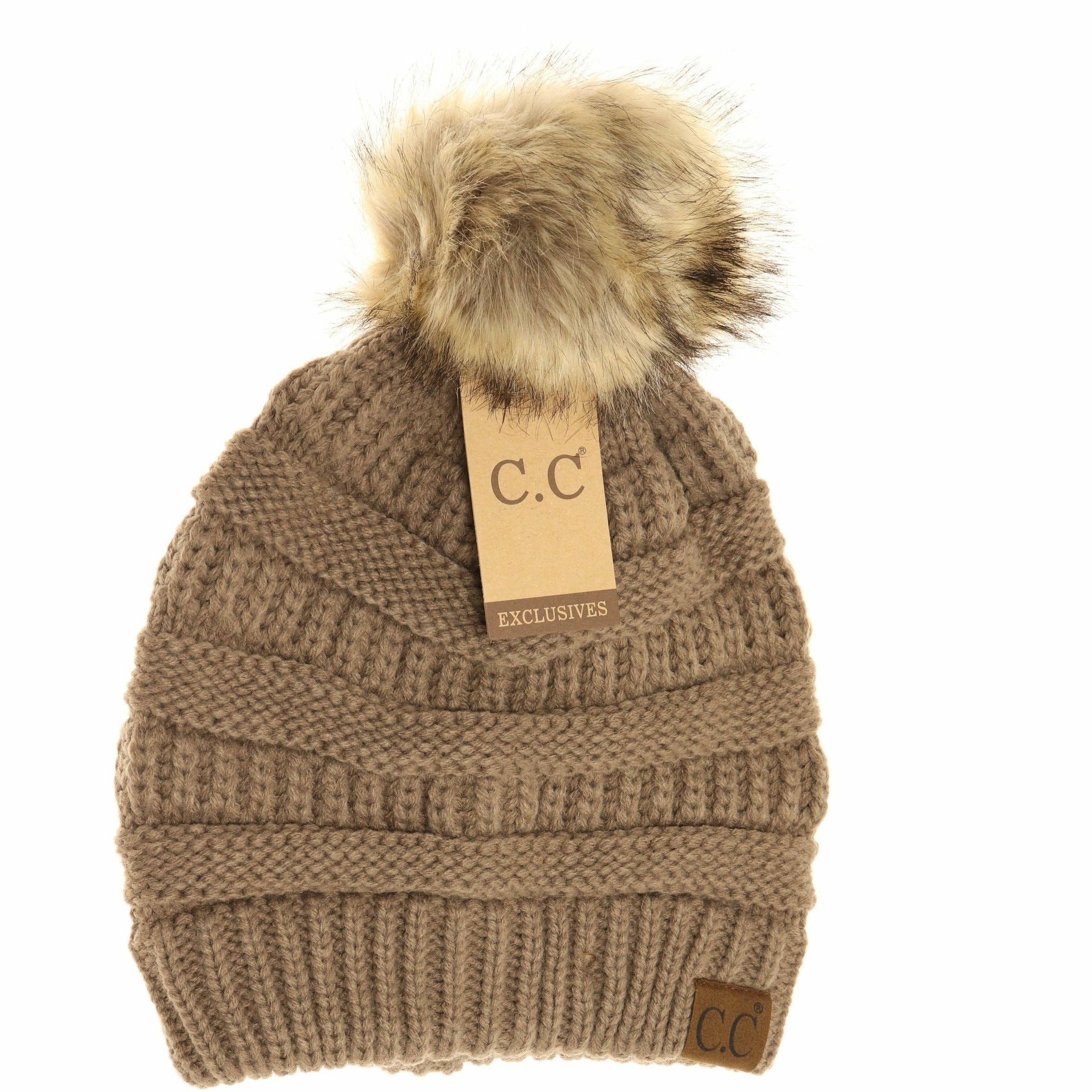 Fur Pom CC Beanie HAT43