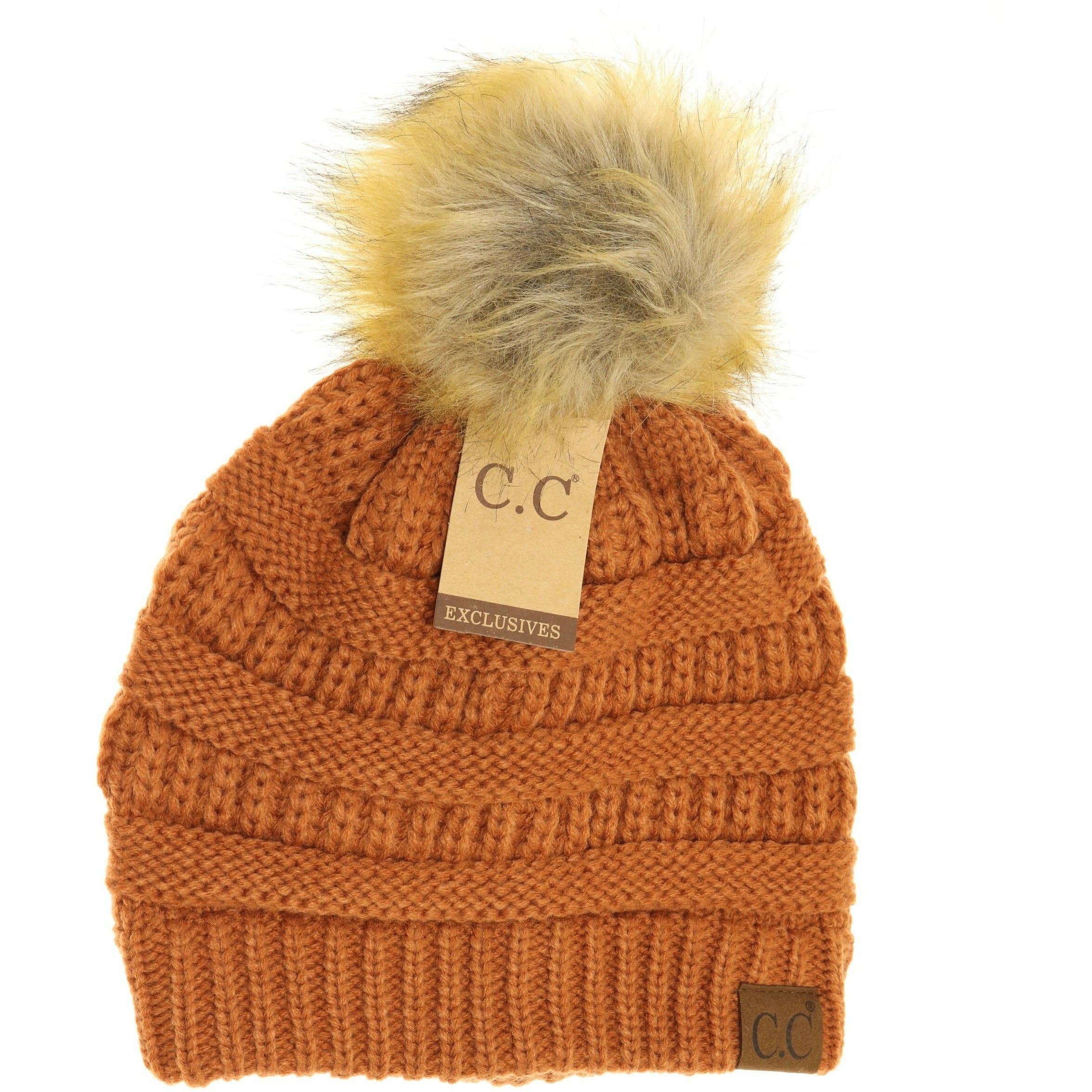 Fur Pom CC Beanie HAT43