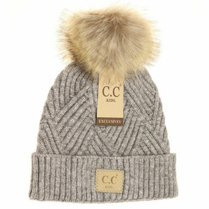 Kids Large Patch Heathered Beanie