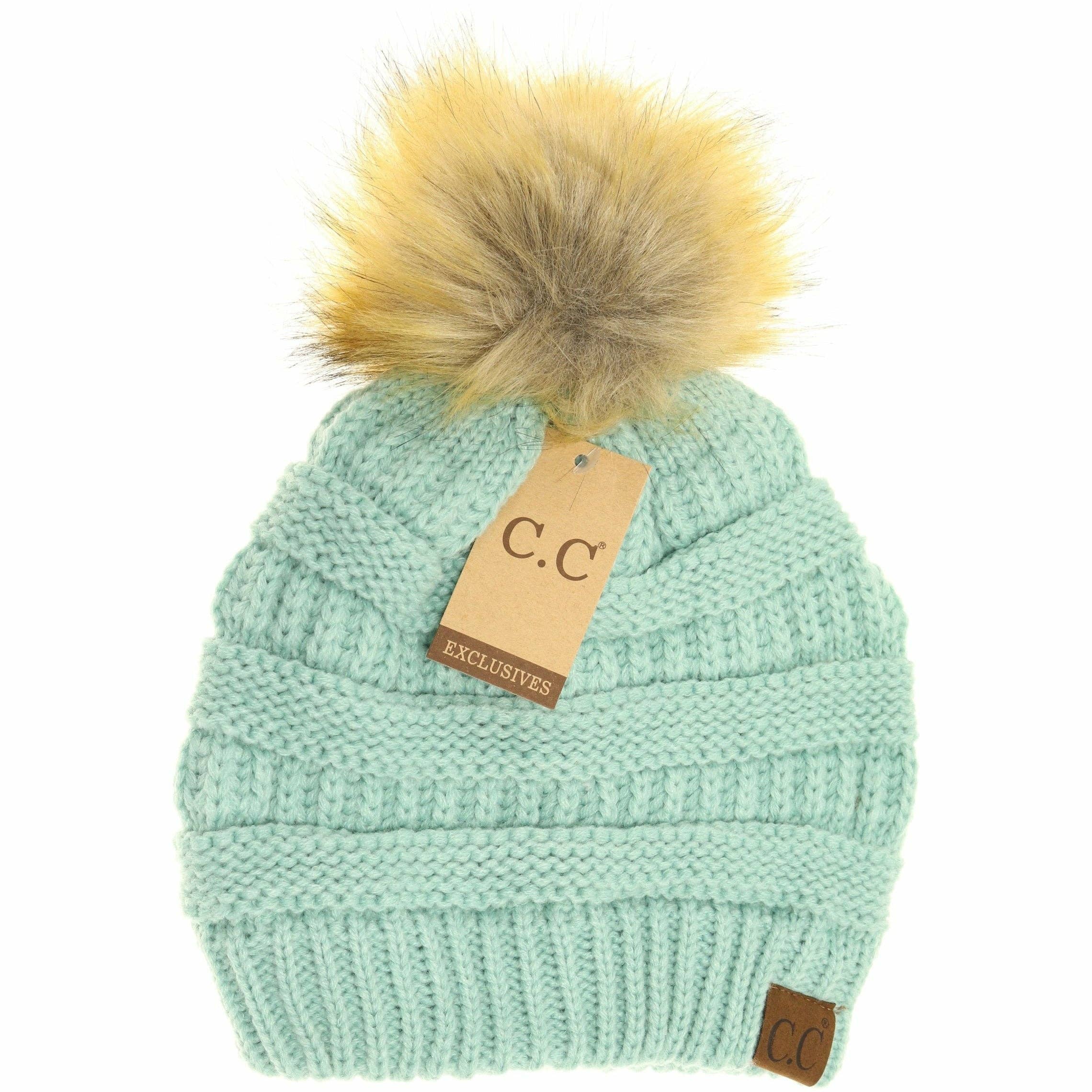 Fur Pom CC Beanie HAT43