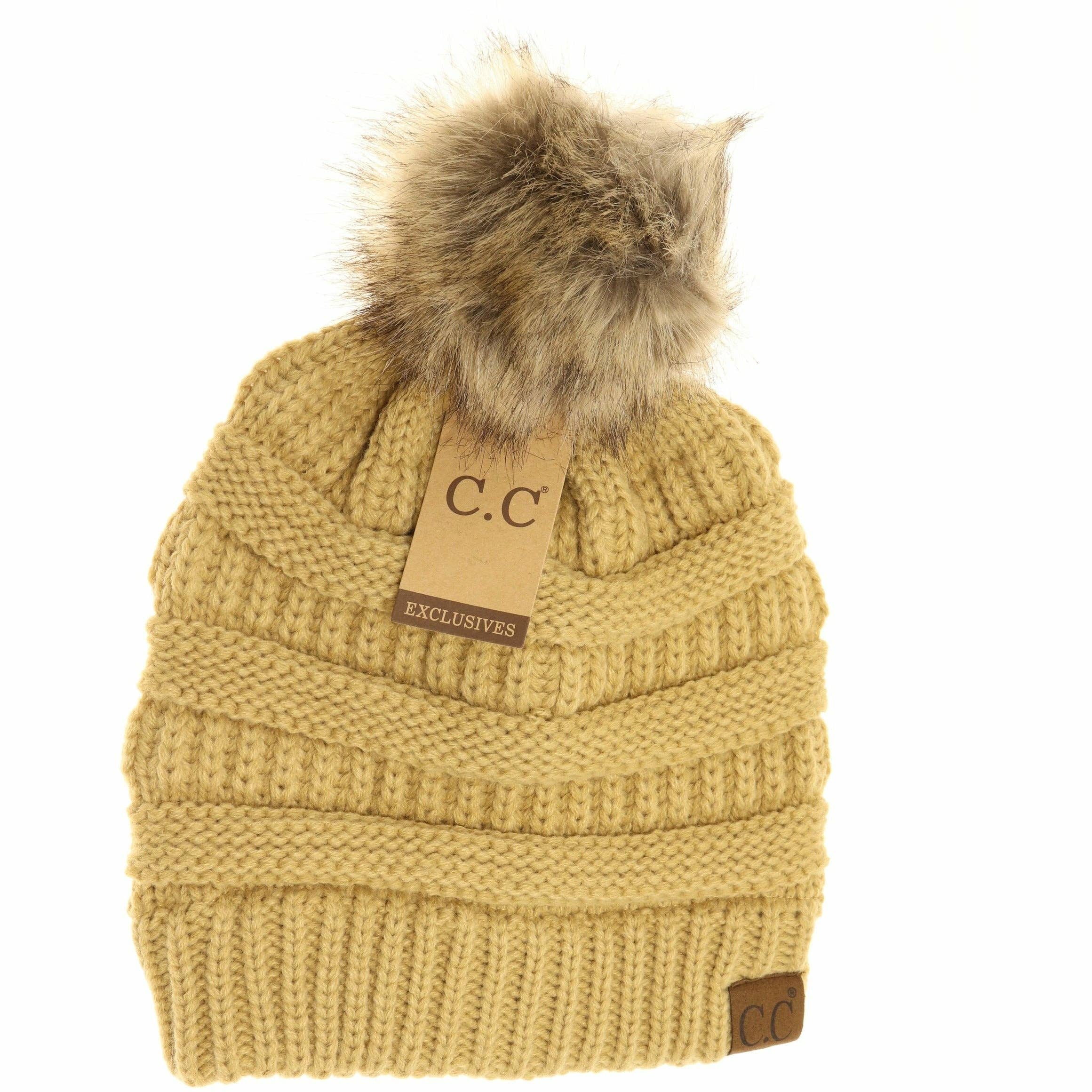 Fur Pom CC Beanie HAT43