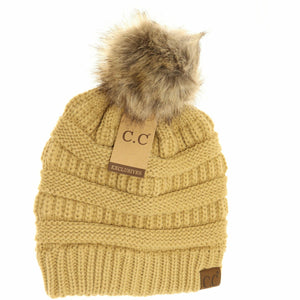 Fur Pom CC Beanie HAT43