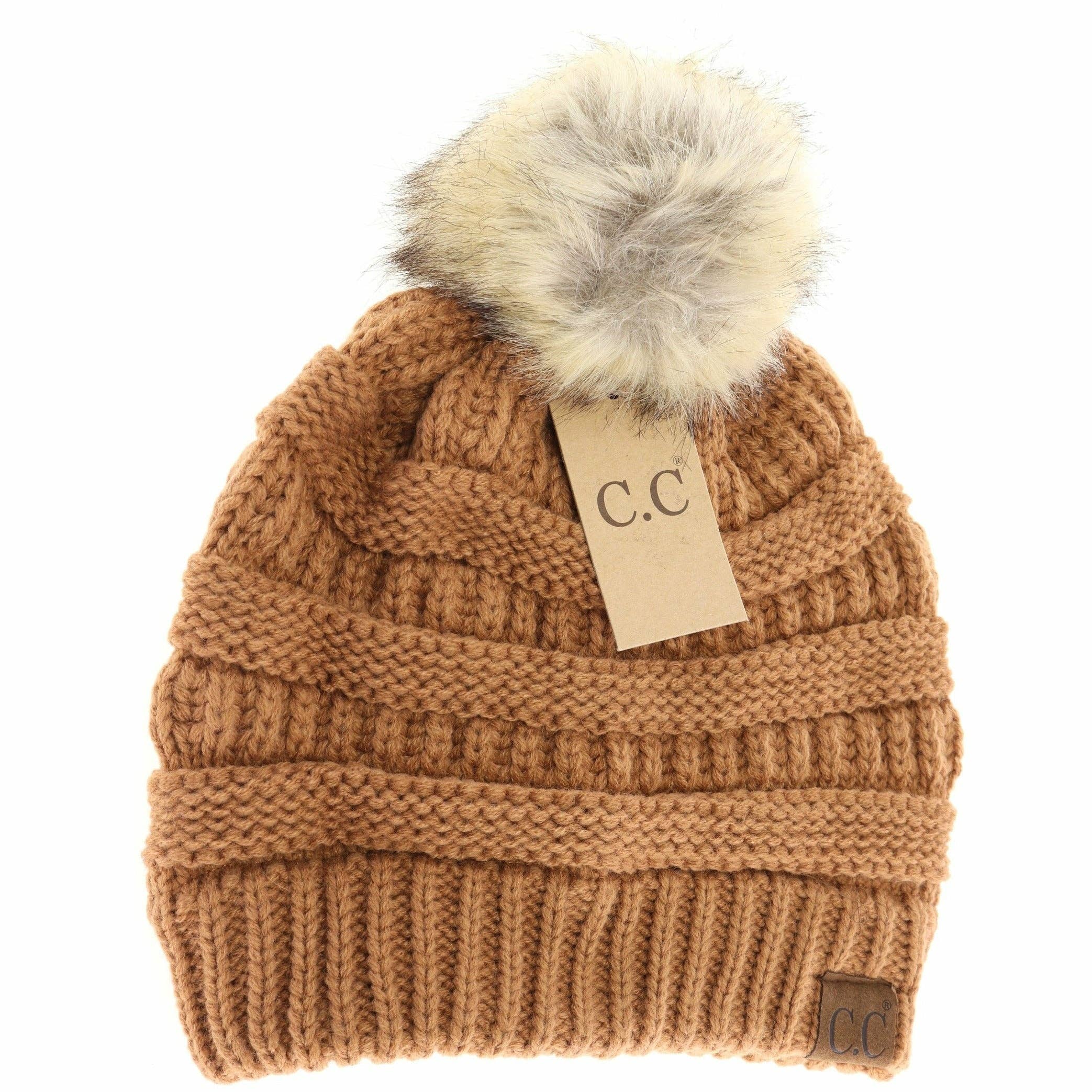 Fur Pom CC Beanie HAT43