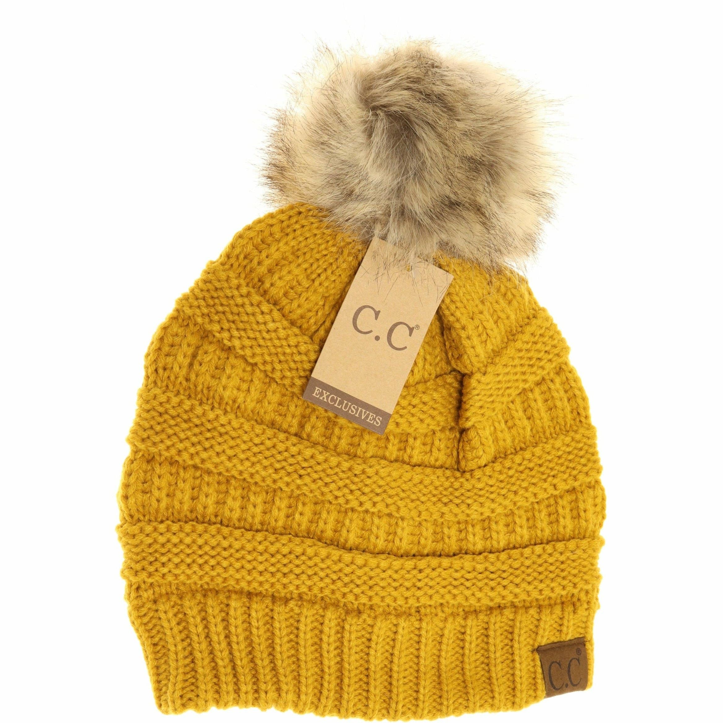 Fur Pom CC Beanie HAT43