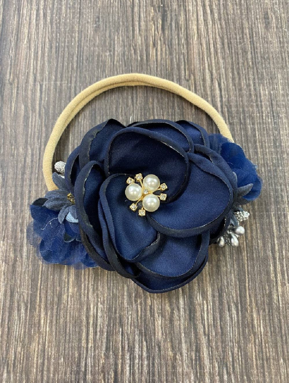 Layered Navy Petal Flower Headband