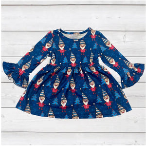 2T - Blue Gnome Twirl Dress